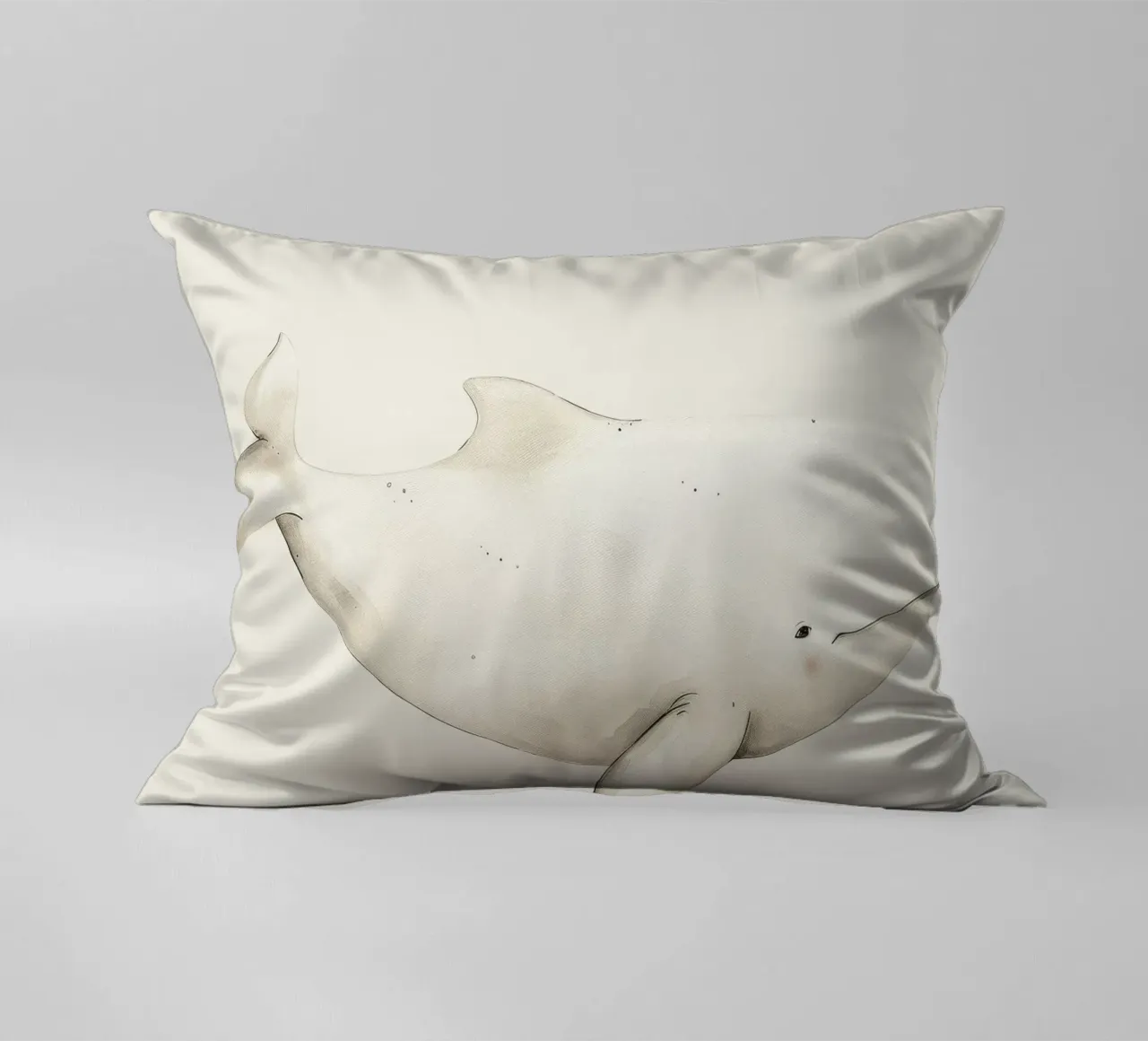 Gentle Whale Journey decorative cushion by DesignDoodle