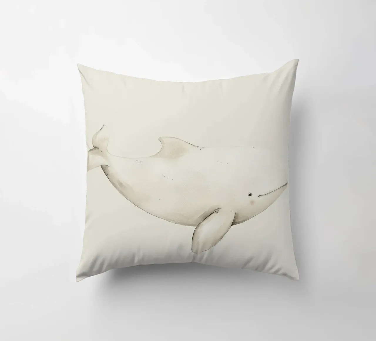 Gentle Whale Journey decorative cushion by DesignDoodle