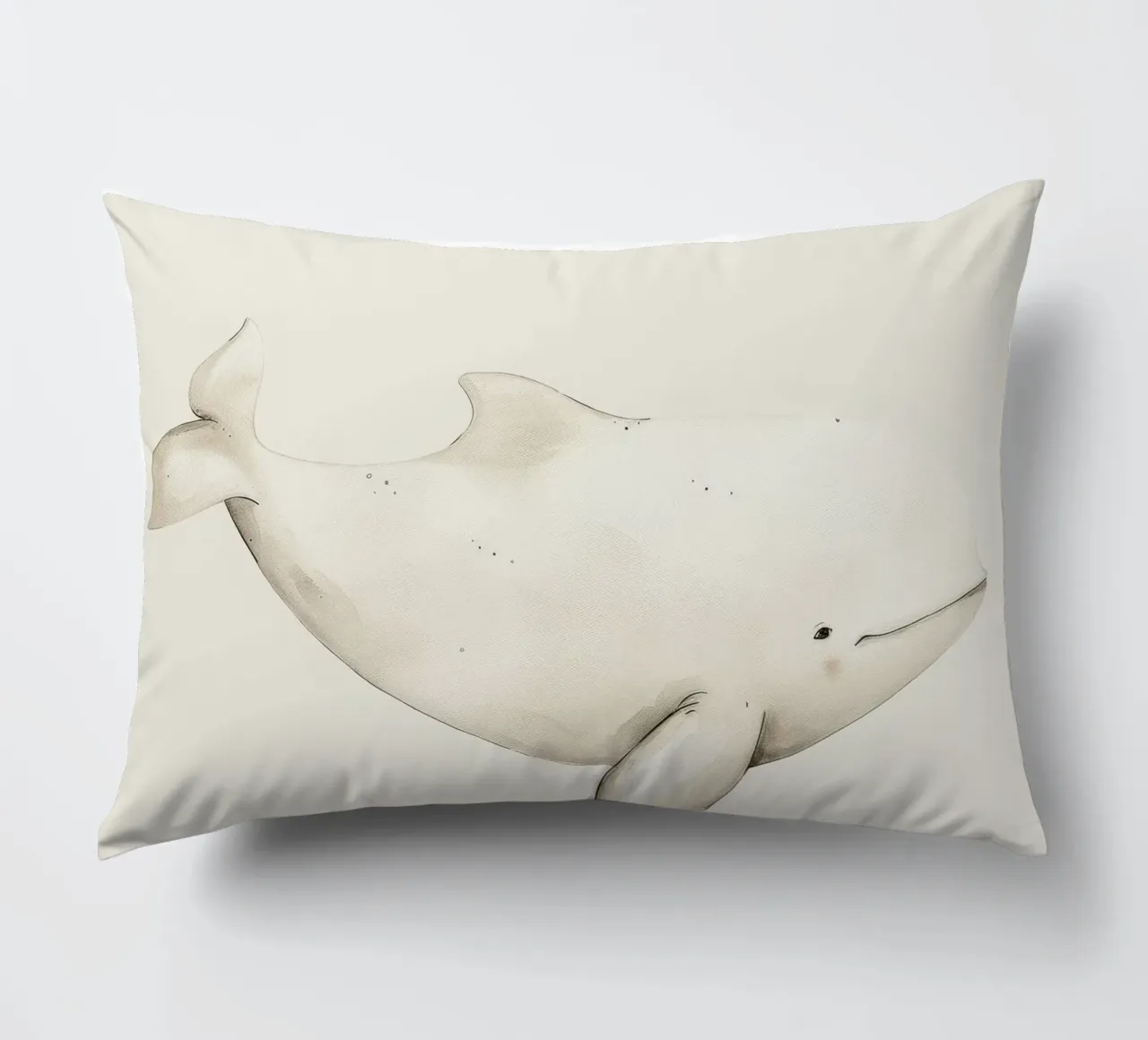 Gentle Whale Journey decorative cushion by DesignDoodle