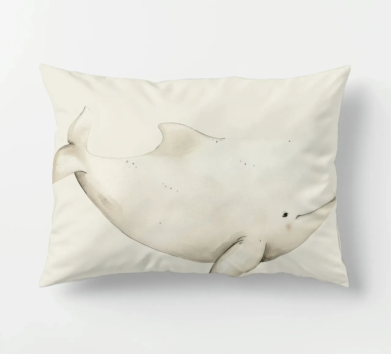 Gentle Whale Journey decorative cushion by DesignDoodle