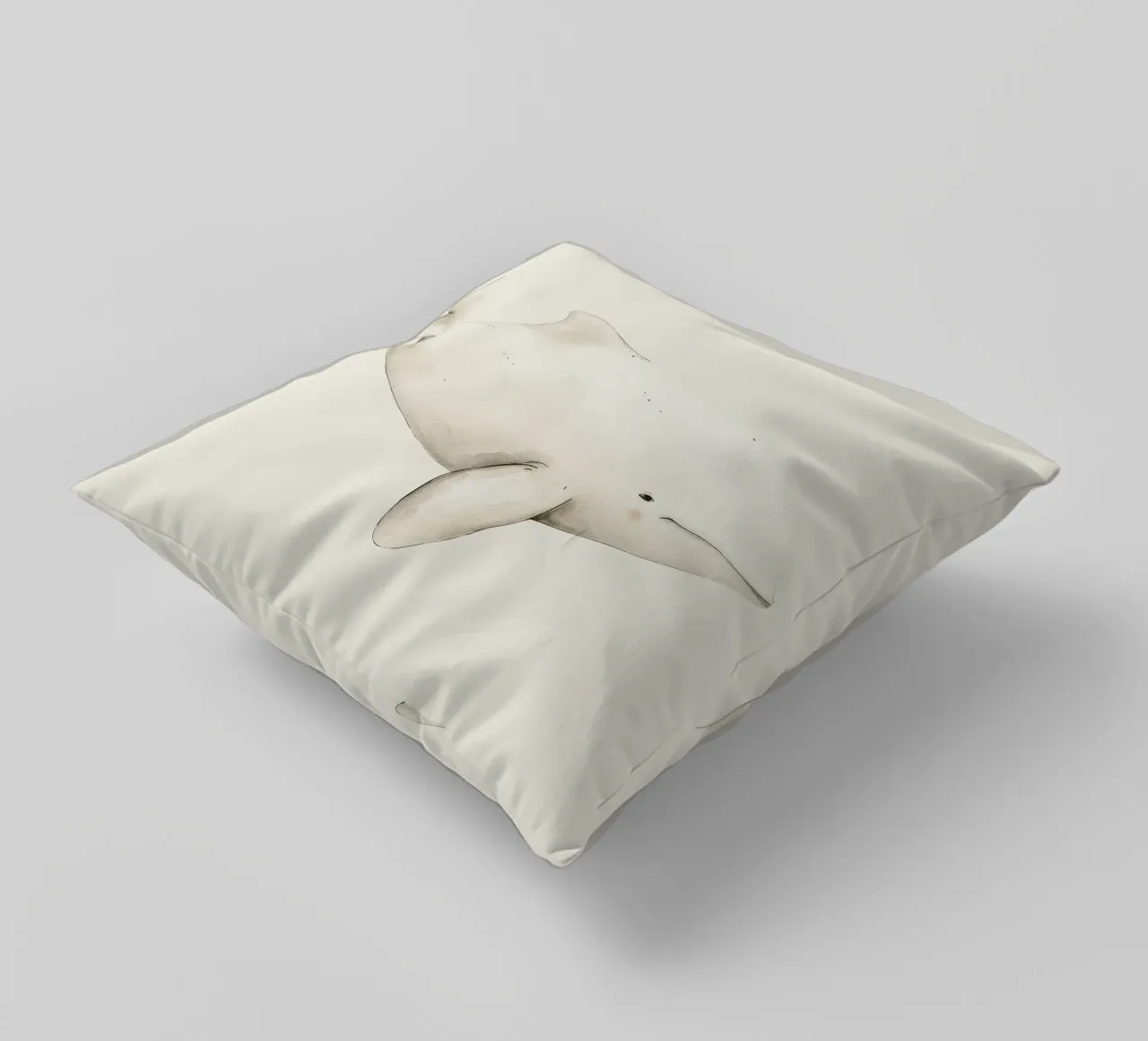 Gentle Whale Journey decorative cushion by DesignDoodle