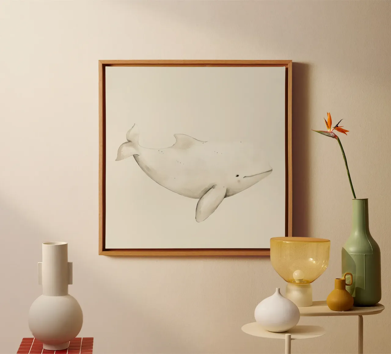 Zachte walvis reis canvas van DesignDoodle