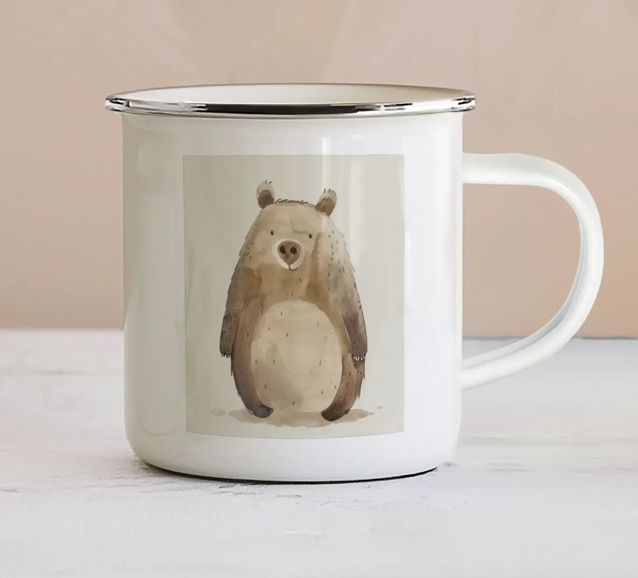Orso in libertà tazza in smalto da DesignDoodle