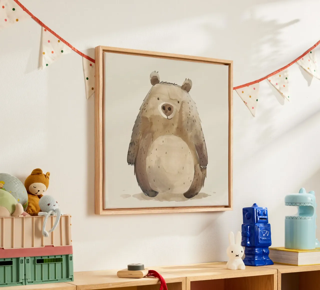 Orso in libertà tela con Cornice a cassetta da DesignDoodle