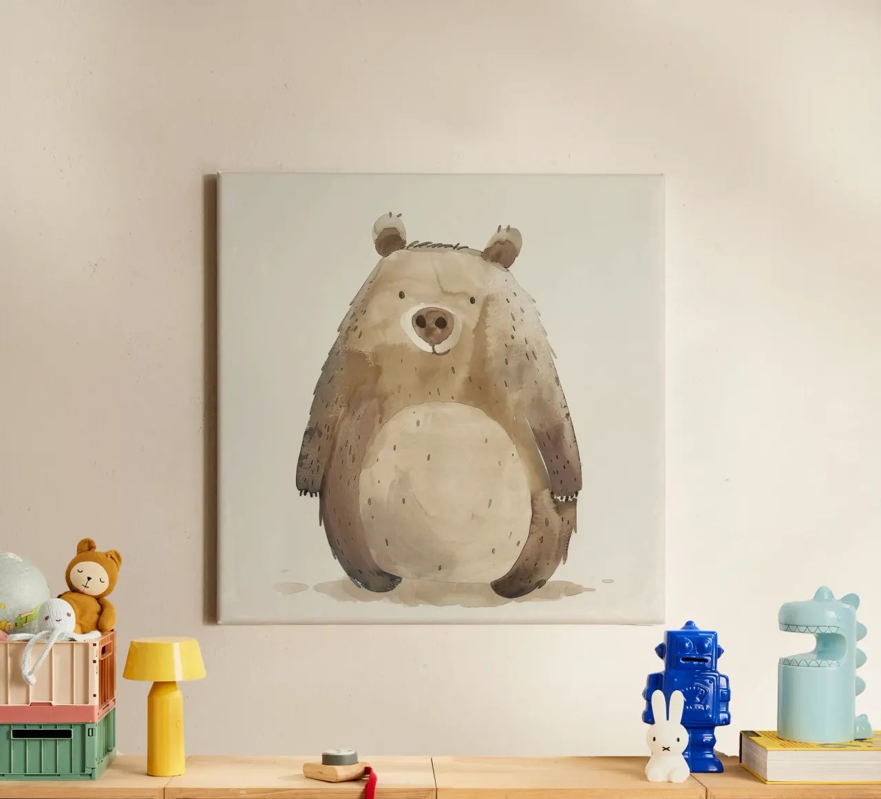 Orso in libertà tela con Cornice a cassetta da DesignDoodle