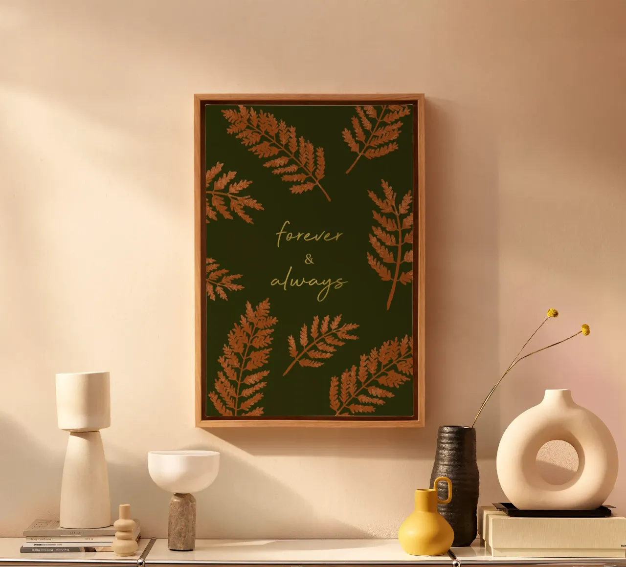 Forever & Always Green tela con Cornice a cassetta da Goed Blauw
