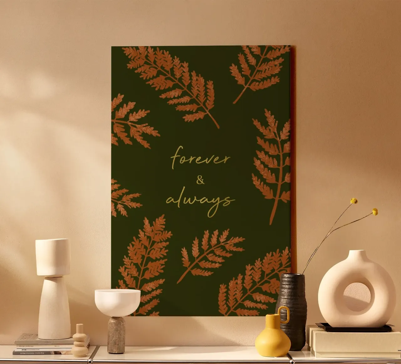 Forever & Always Green tela con Cornice a cassetta da Goed Blauw
