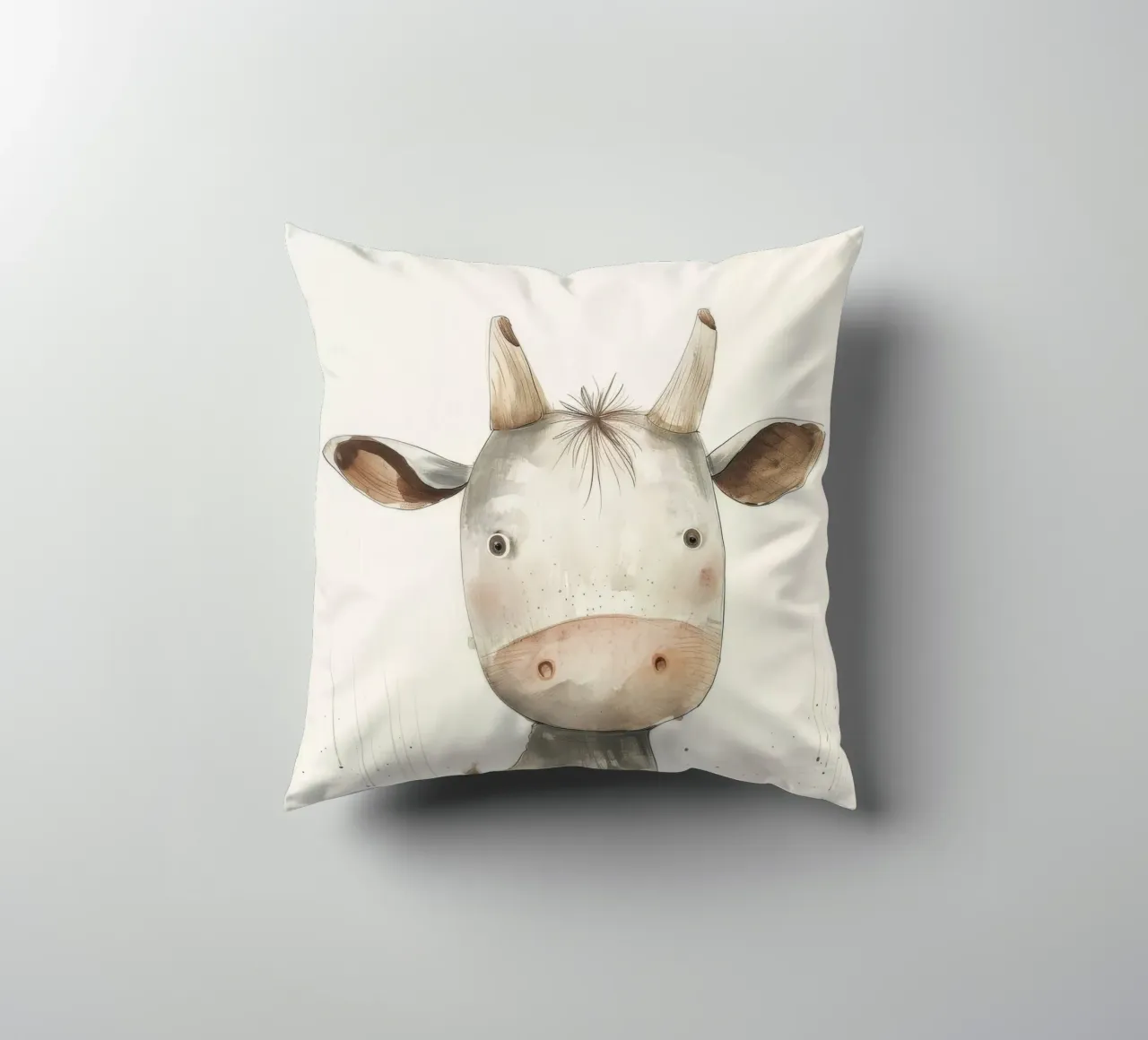 Vitello curioso cuscino da DesignDoodle