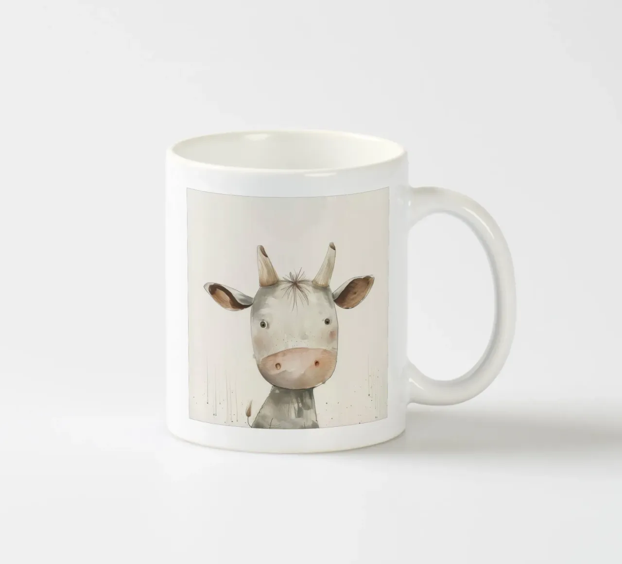 Vitello curioso tazza in ceramica da DesignDoodle