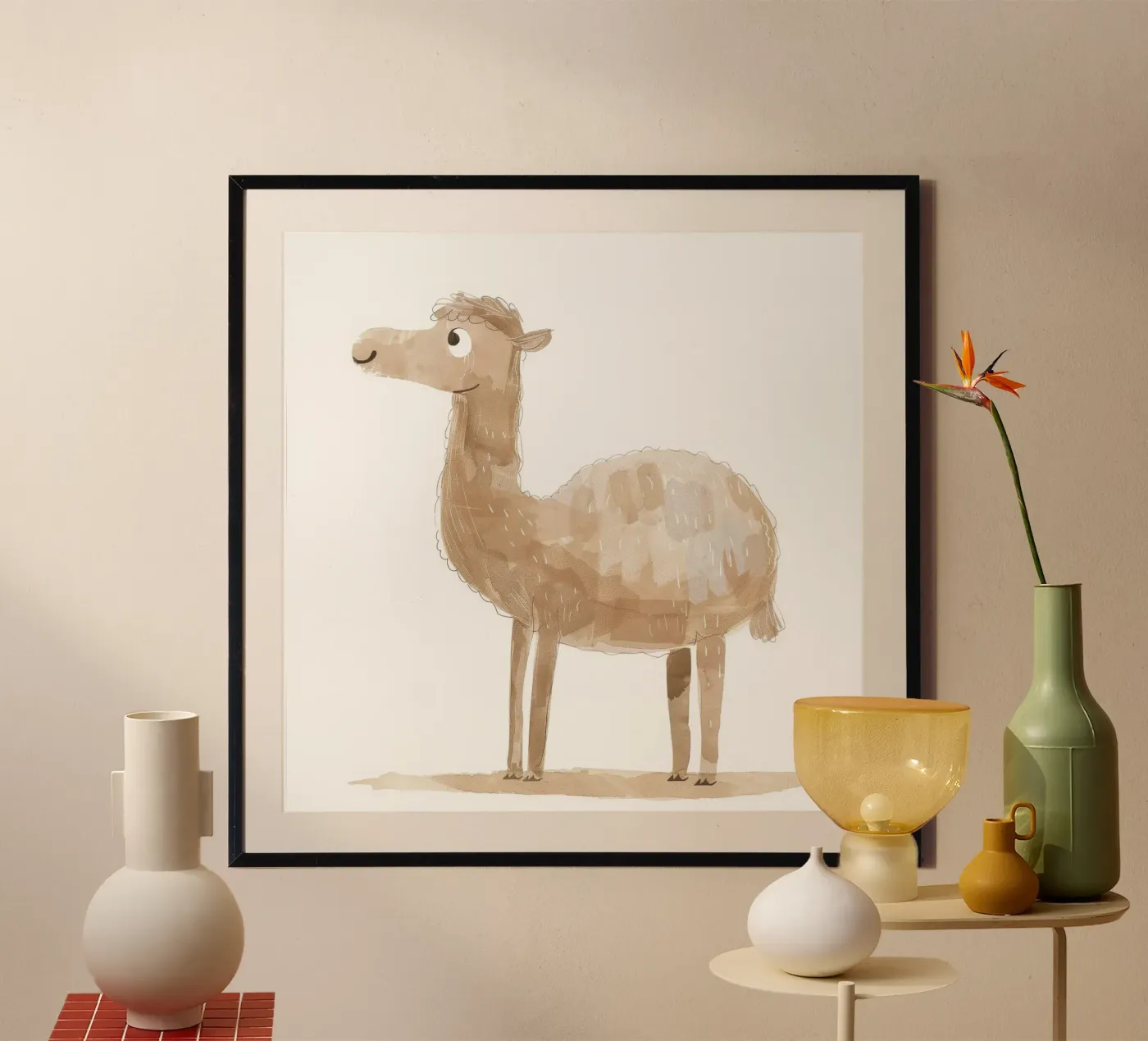 Levendige lama poster van DesignDoodle