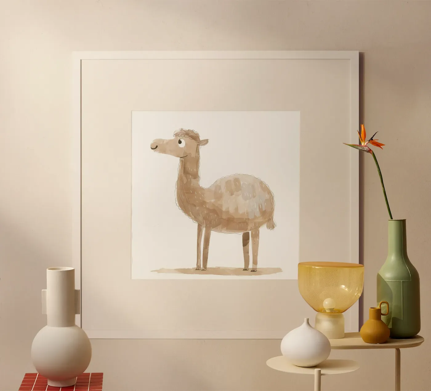 Levendige lama poster van DesignDoodle