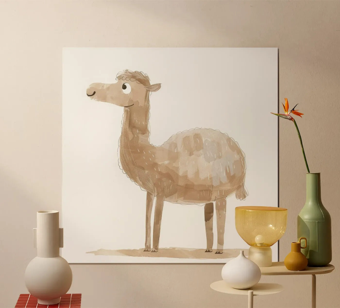 Levendige lama poster van DesignDoodle
