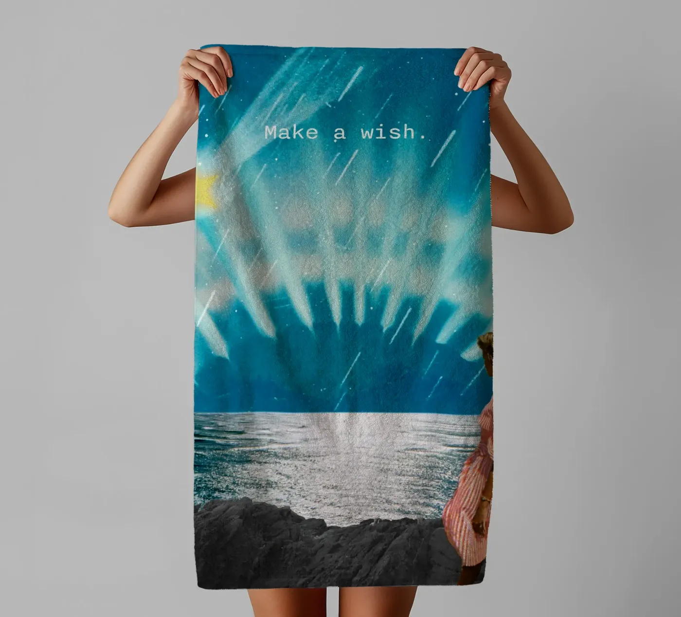 Make a wish (shooting star) badhanddoek van MsGonzalez