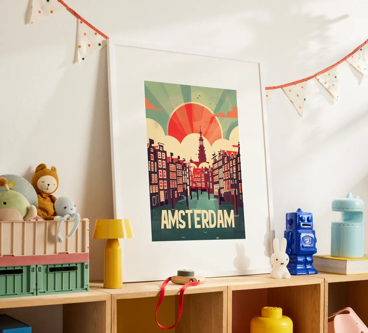 Amsterdam vintage Reiseposter poster con telaio in alluminio da Vintage Travel Art