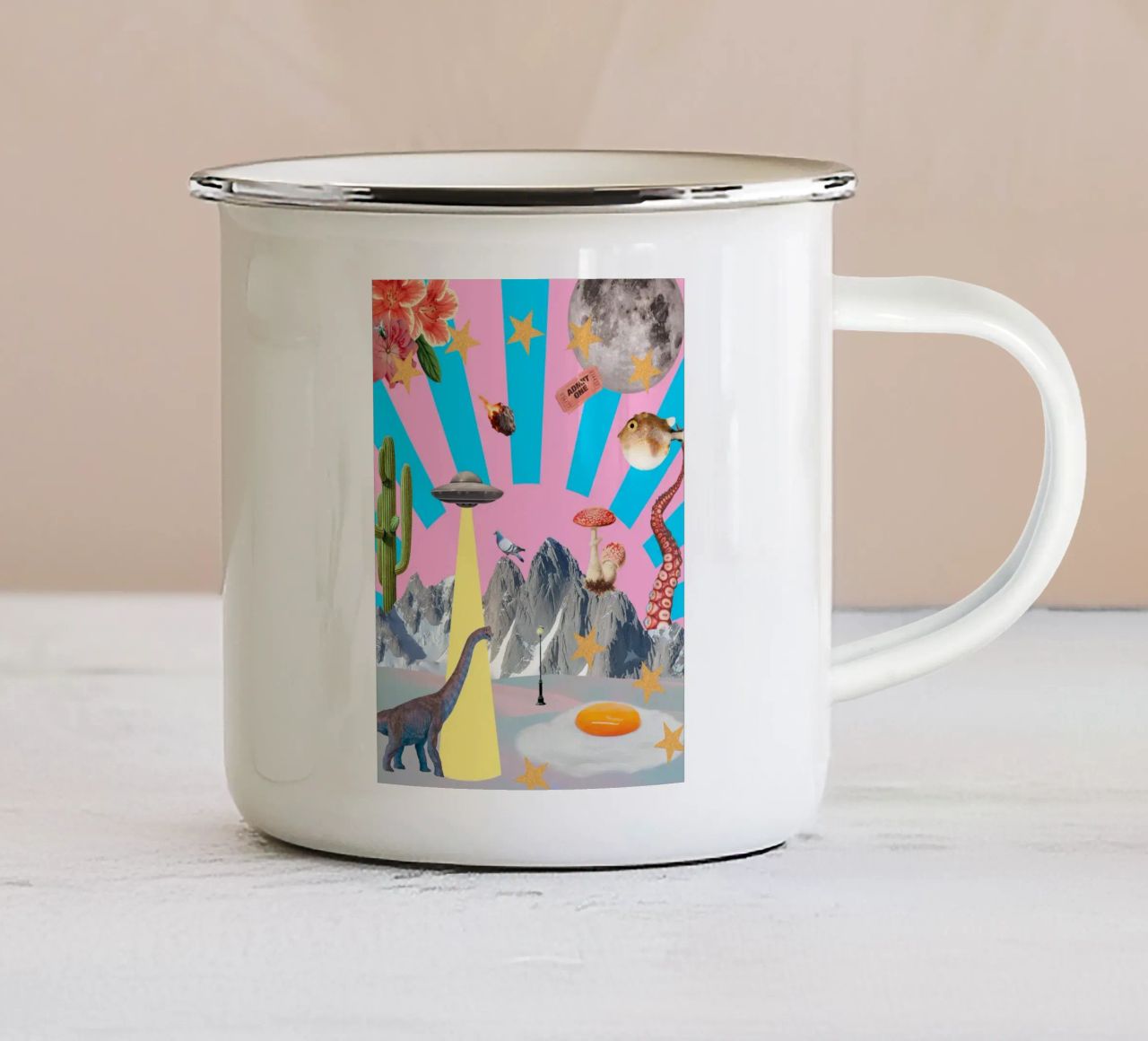 Everything everywhere (Chaos) taza de esmalte de MsGonzalez