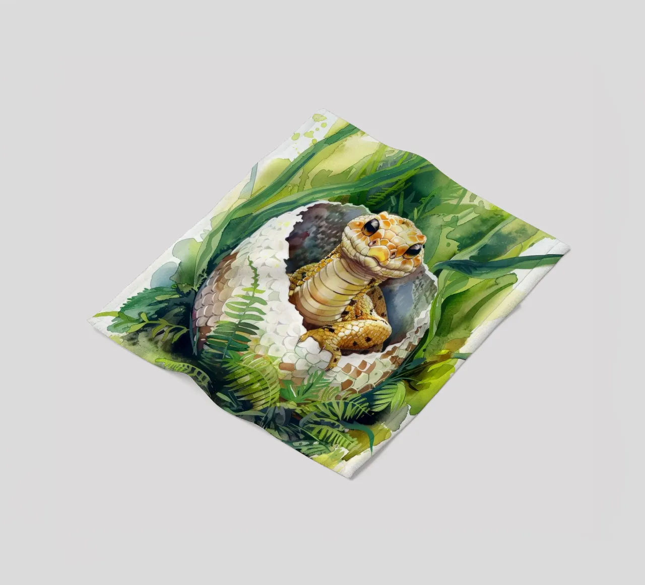 Un cucciolo di serpente nell'abbraccio della natura coperta in pile da DesignDoodle
