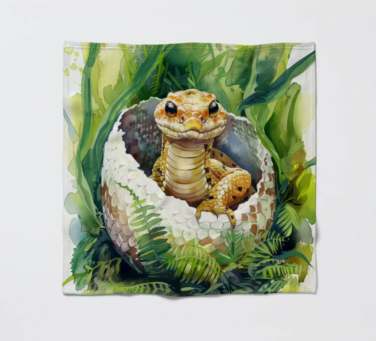 Un cucciolo di serpente nell'abbraccio della natura coperta in pile da DesignDoodle