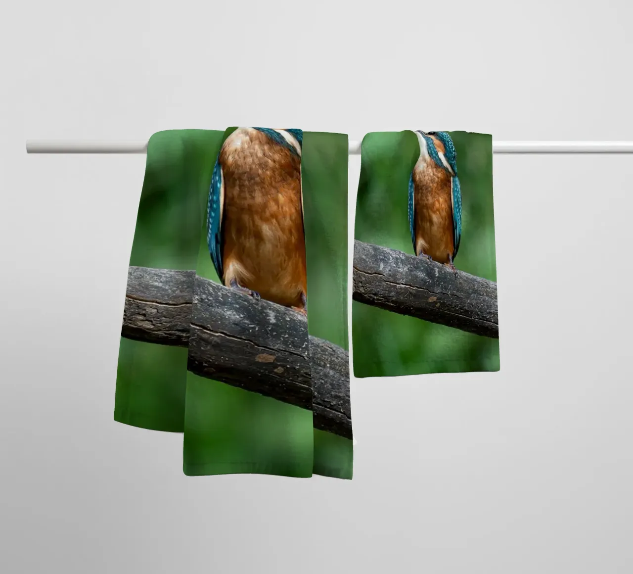 bird kingfisher towel by Earthly Visions