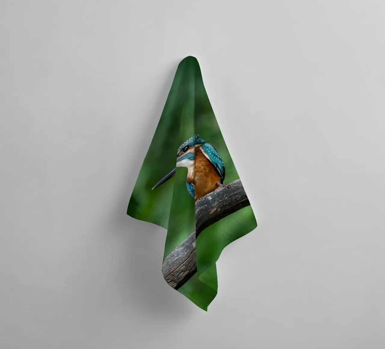 bird kingfisher towel by Earthly Visions