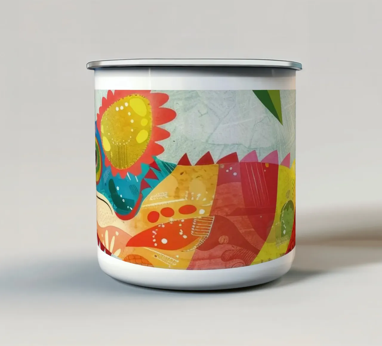 Camaleonte in tinte vivaci tazza in smalto da DesignDoodle
