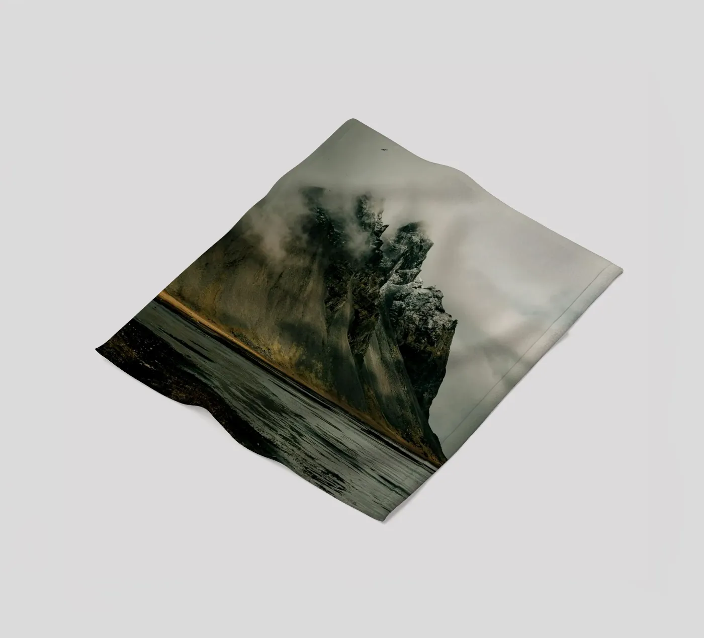 mountain clouds fleece blanket by Earthly Visions