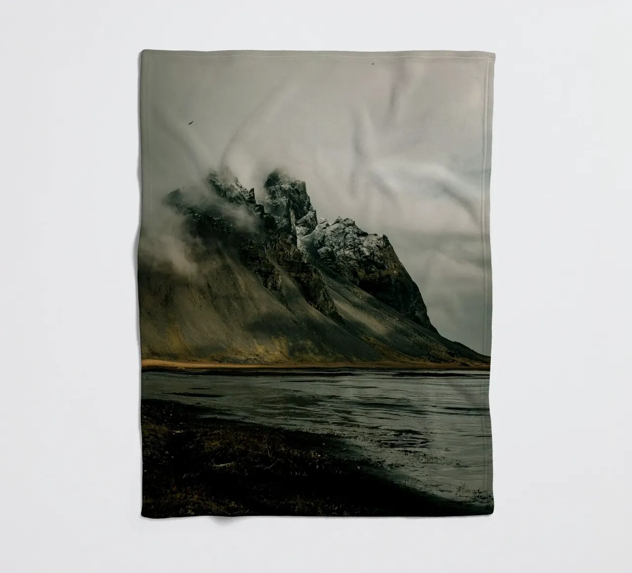mountain clouds fleece blanket by Earthly Visions