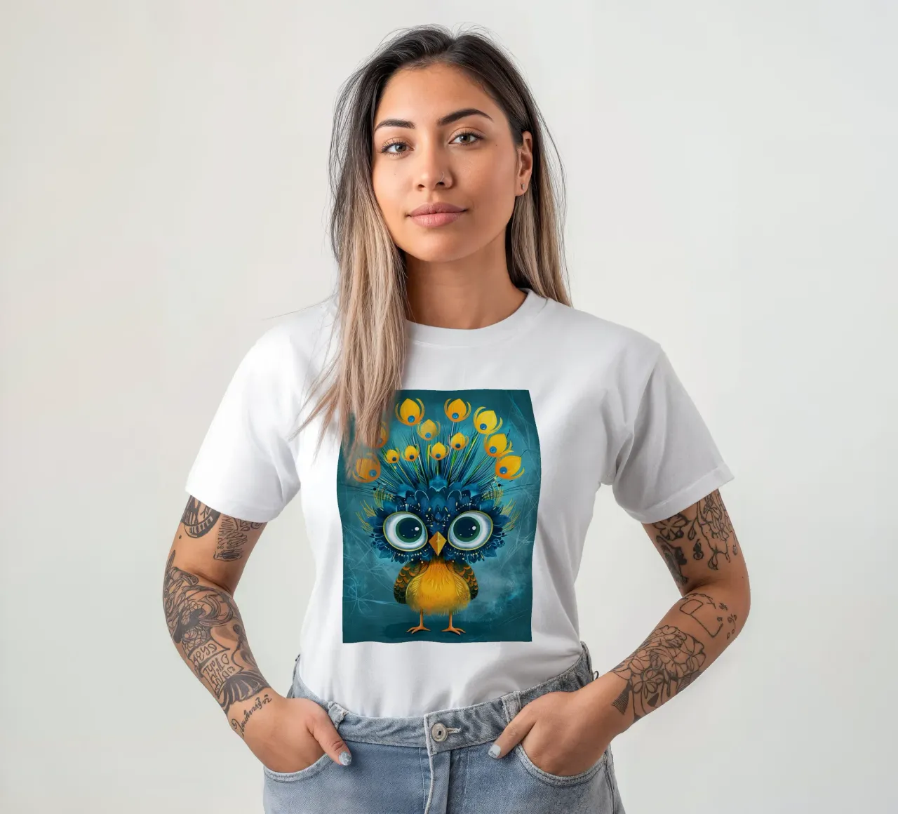 Pulcino pavone estroso t-shirt da DesignDoodle