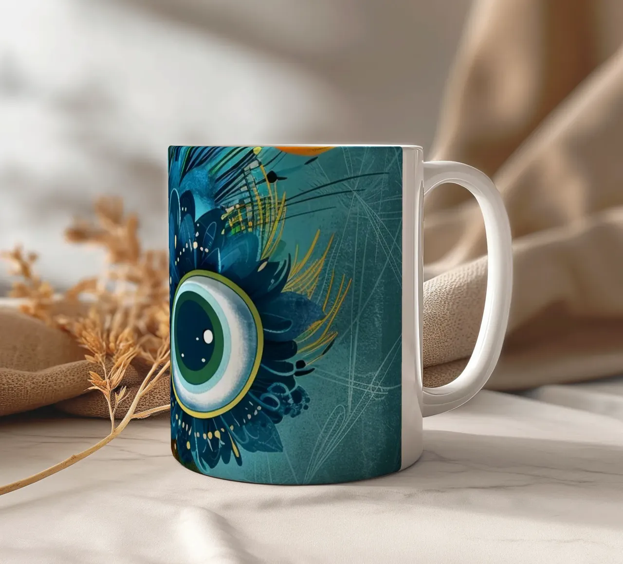 Pulcino pavone estroso tazza in ceramica da DesignDoodle