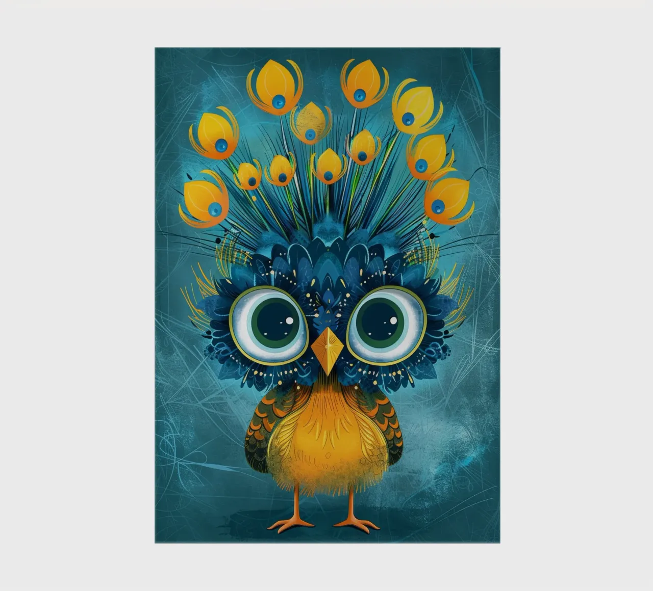 Whimsical Peacock Chick notebook by DesignDoodle