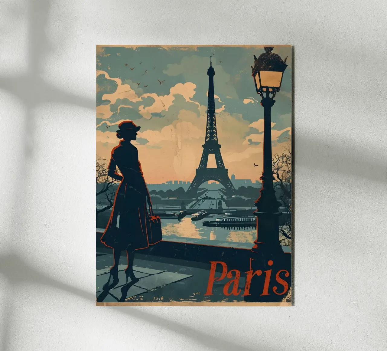 Paris Eiffelturm Vintage Kunst alluminio dibond da Vintage Travel Art