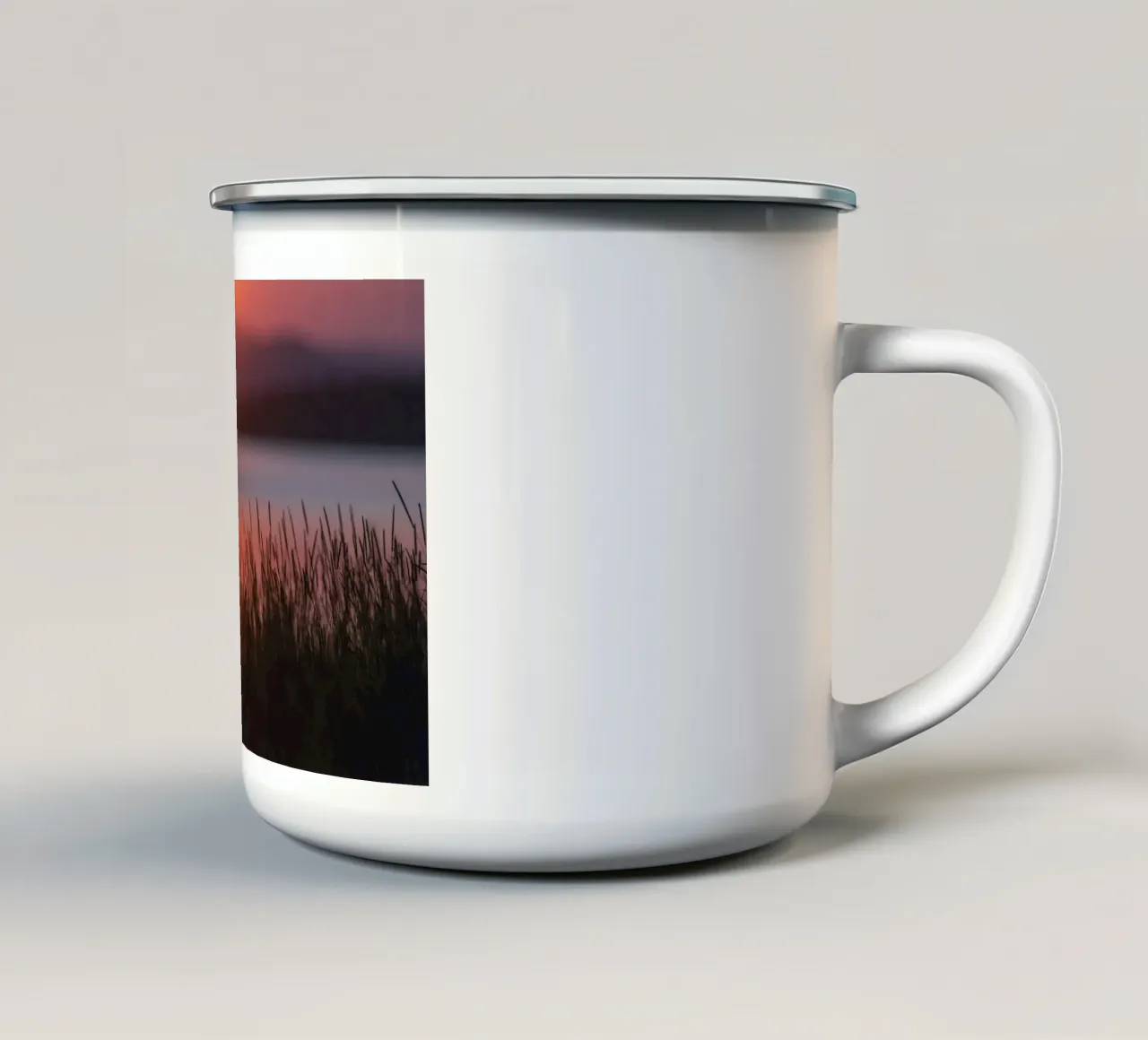 silhouette del tramonto tazza in smalto da Earthly Visions