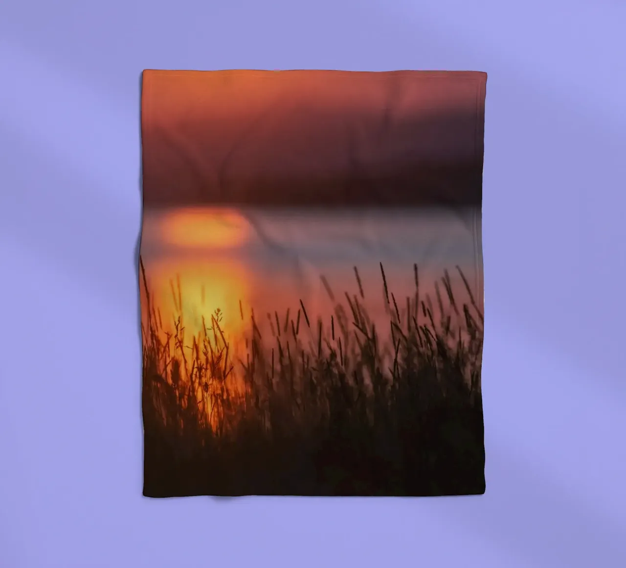 sunset silhouette fleece blanket by Earthly Visions