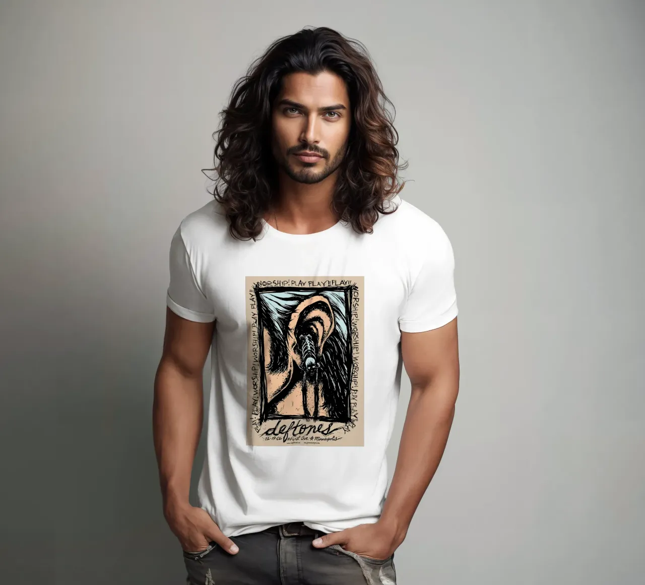 Norship! Suonare Suonare Concerto Deftones t-shirt da fredam