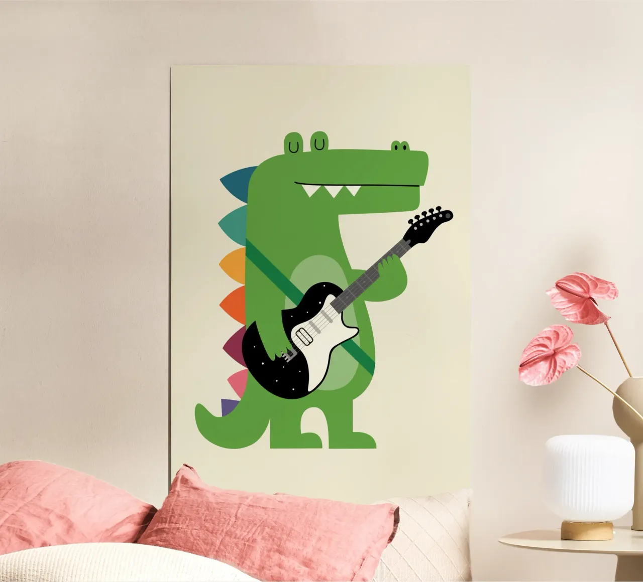 Kroko-Felsen Poster mit Holzrahmen von Andy Westface