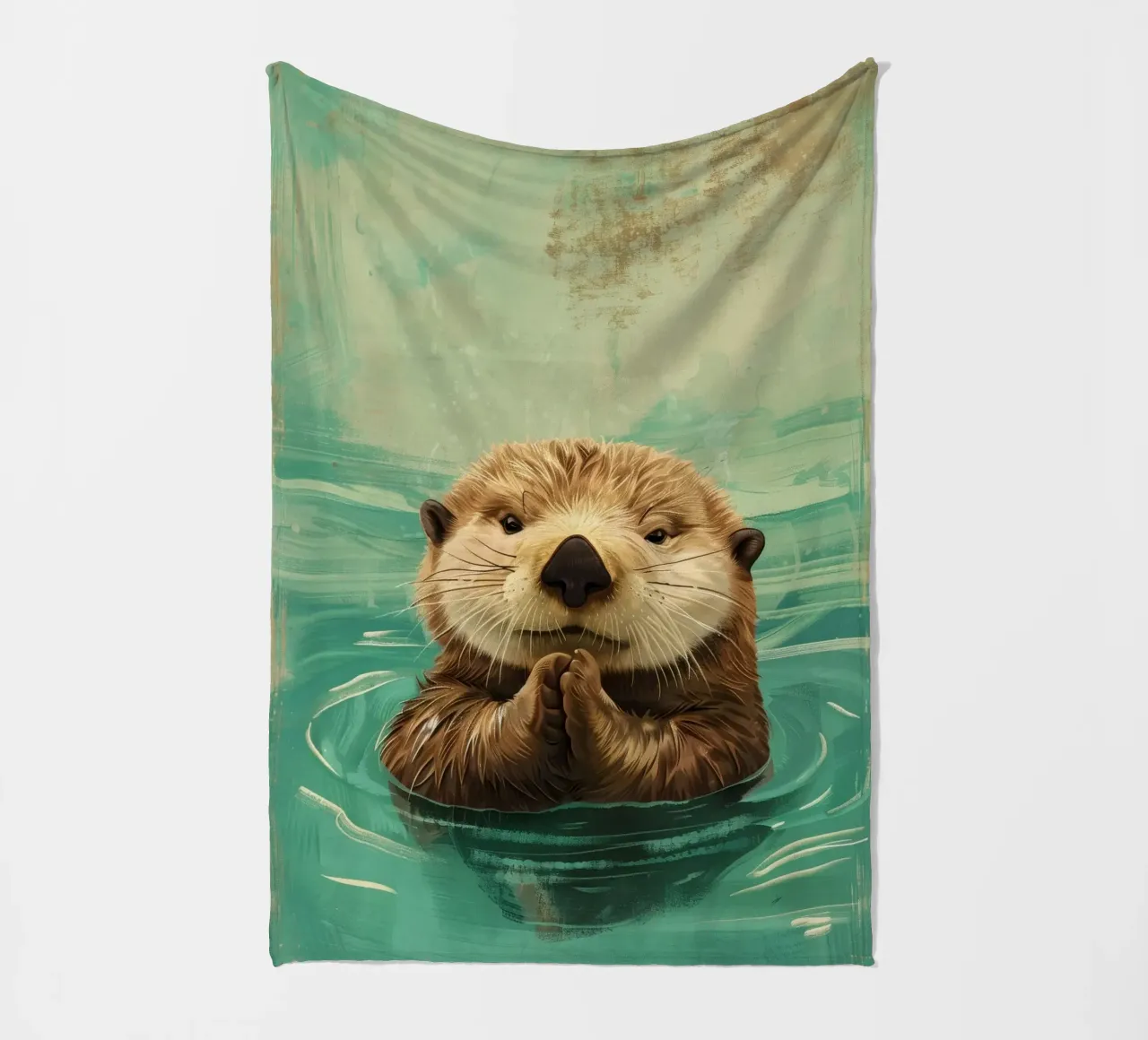 Seeotter-Welpe in friedlichen Gewässern Fleecedecke von DesignDoodle