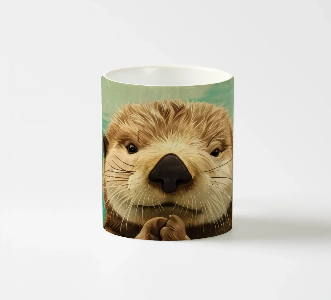 Seeotter-Welpe in friedlichen Gewässern Keramik Tasse von DesignDoodle