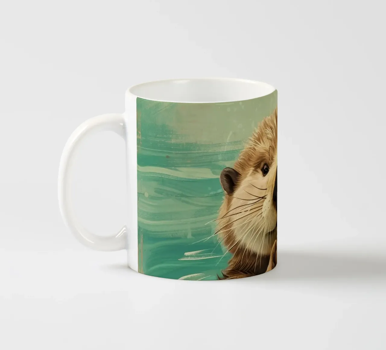 Seeotter-Welpe in friedlichen Gewässern Keramik Tasse von DesignDoodle