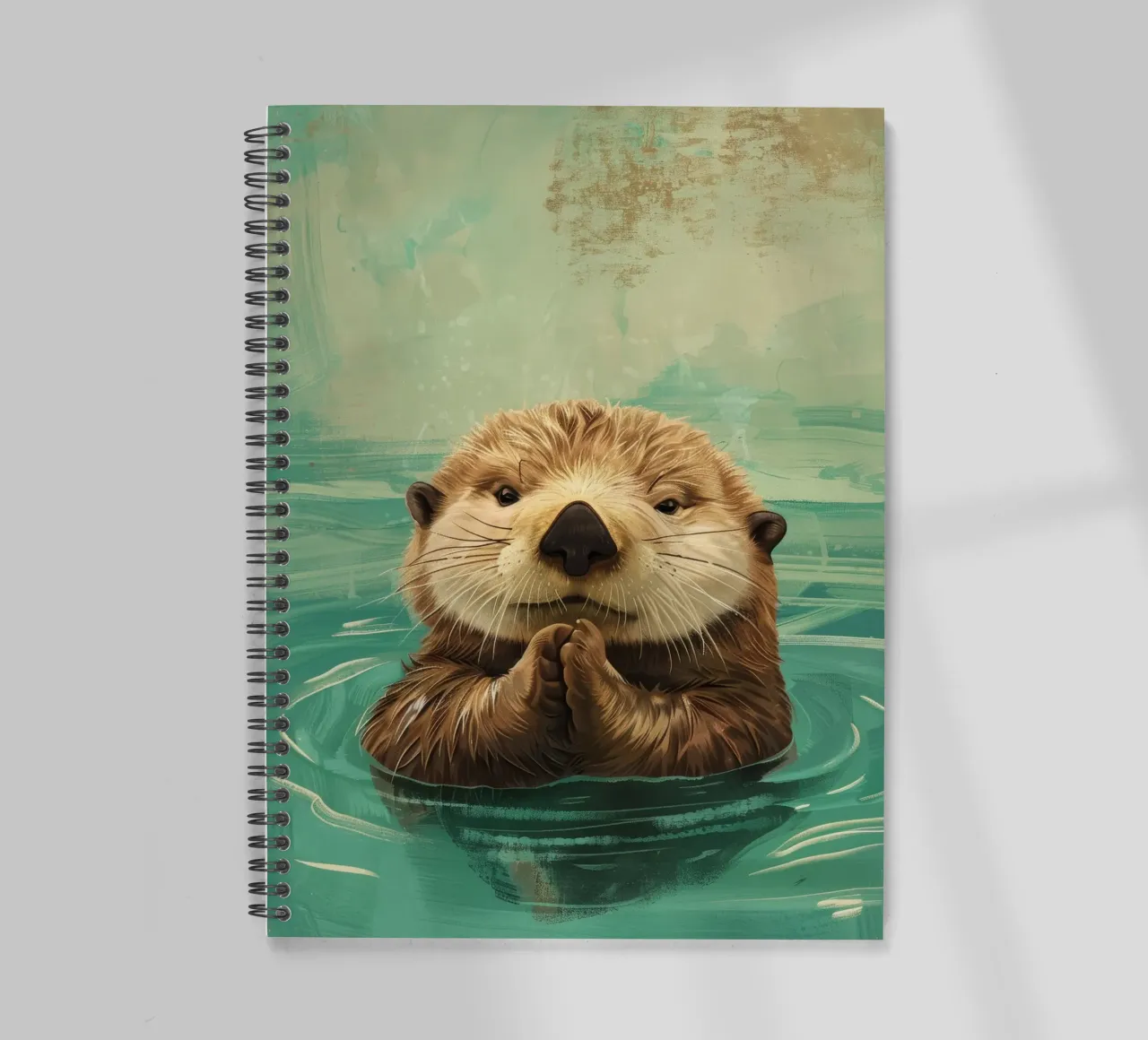 Sea Otter Pup in Peaceful Waters spiral notebook by DesignDoodle