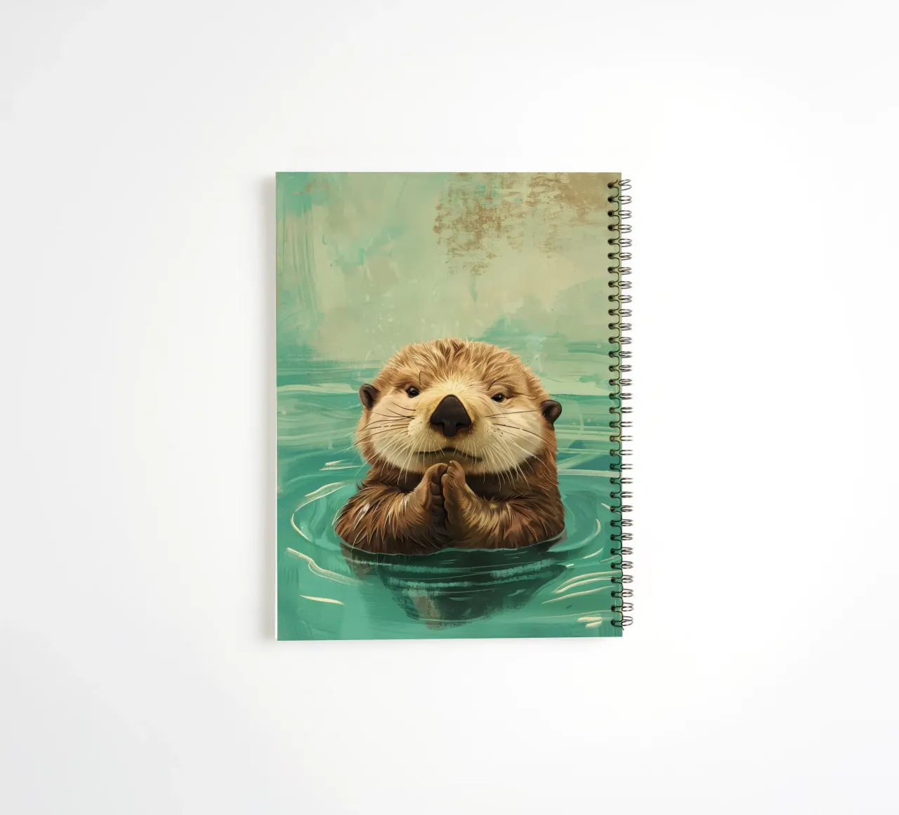 Sea Otter Pup in Peaceful Waters spiral notebook by DesignDoodle