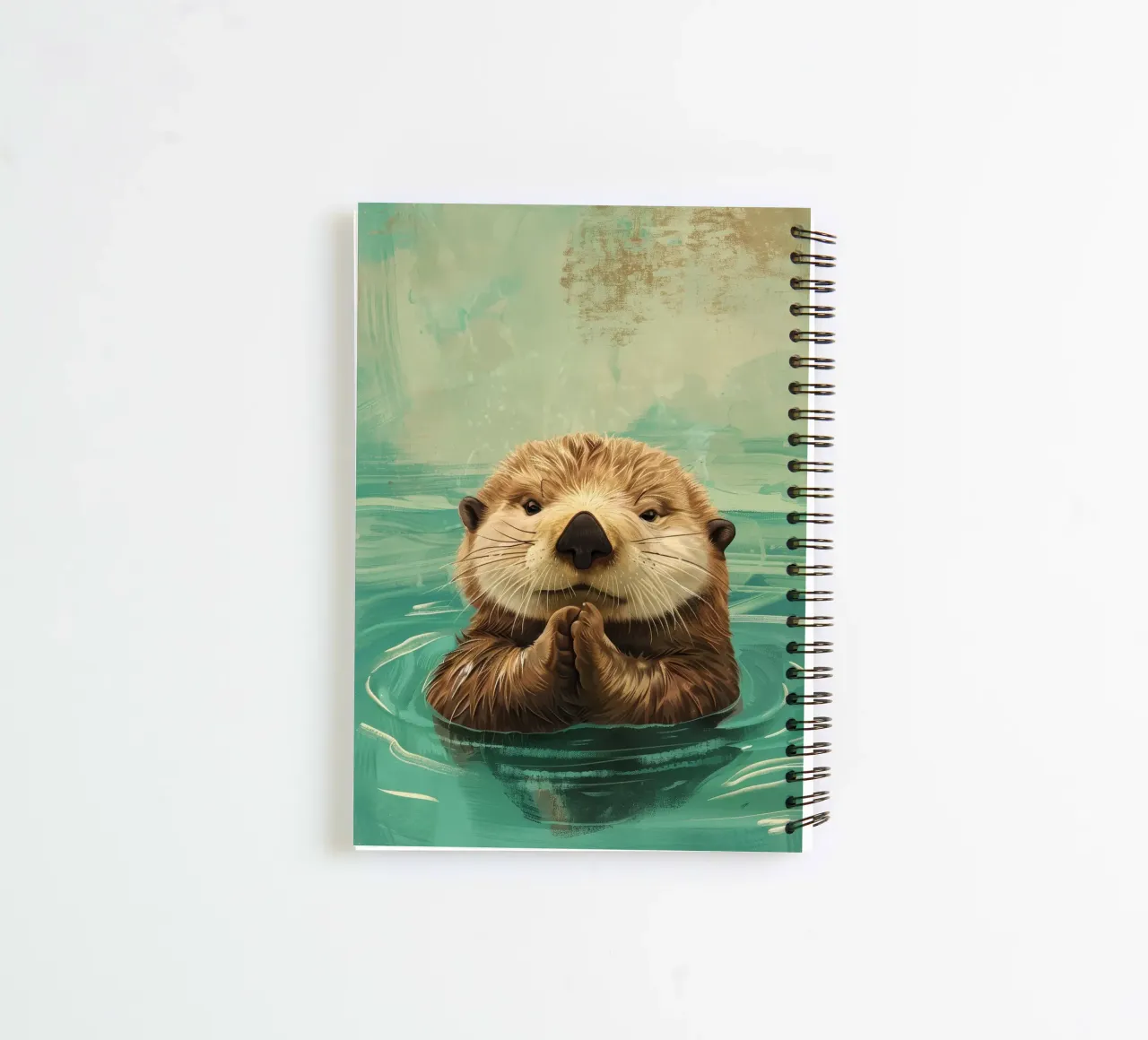 Sea Otter Pup in Peaceful Waters spiral notebook by DesignDoodle