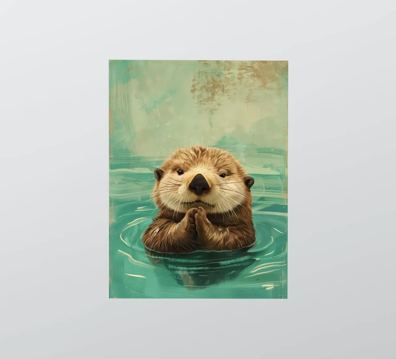 Sea Otter Pup in Peaceful Waters sticker by DesignDoodle