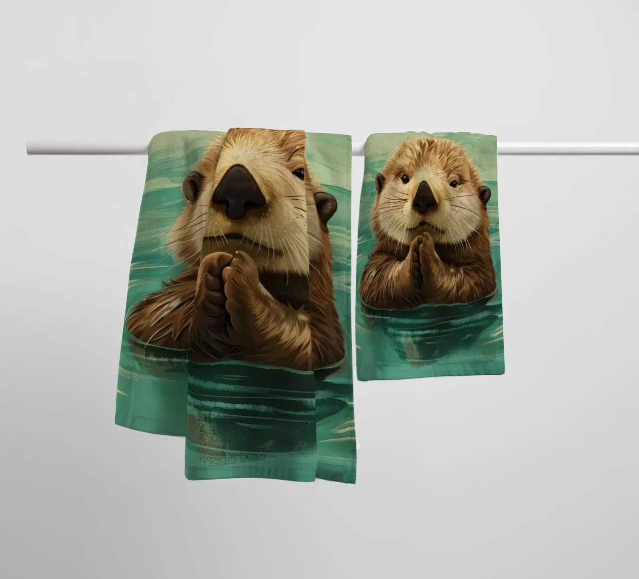 Seeotter-Welpe in friedlichen Gewässern Handtuch von DesignDoodle