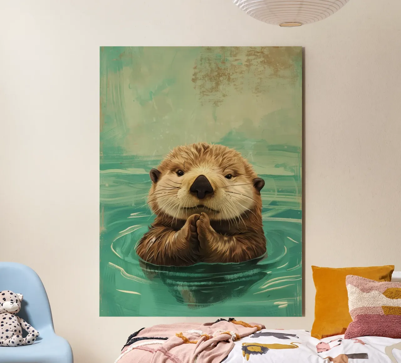Sea Otter Pup in Peaceful Waters alu-dibond by DesignDoodle