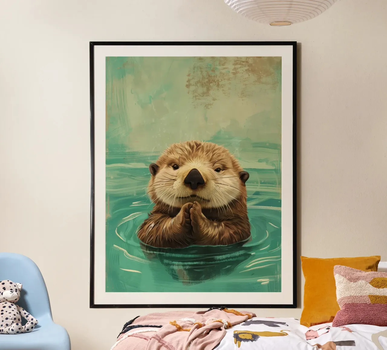 Seeotter-Welpe in friedlichen Gewässern Hahnemühle von DesignDoodle