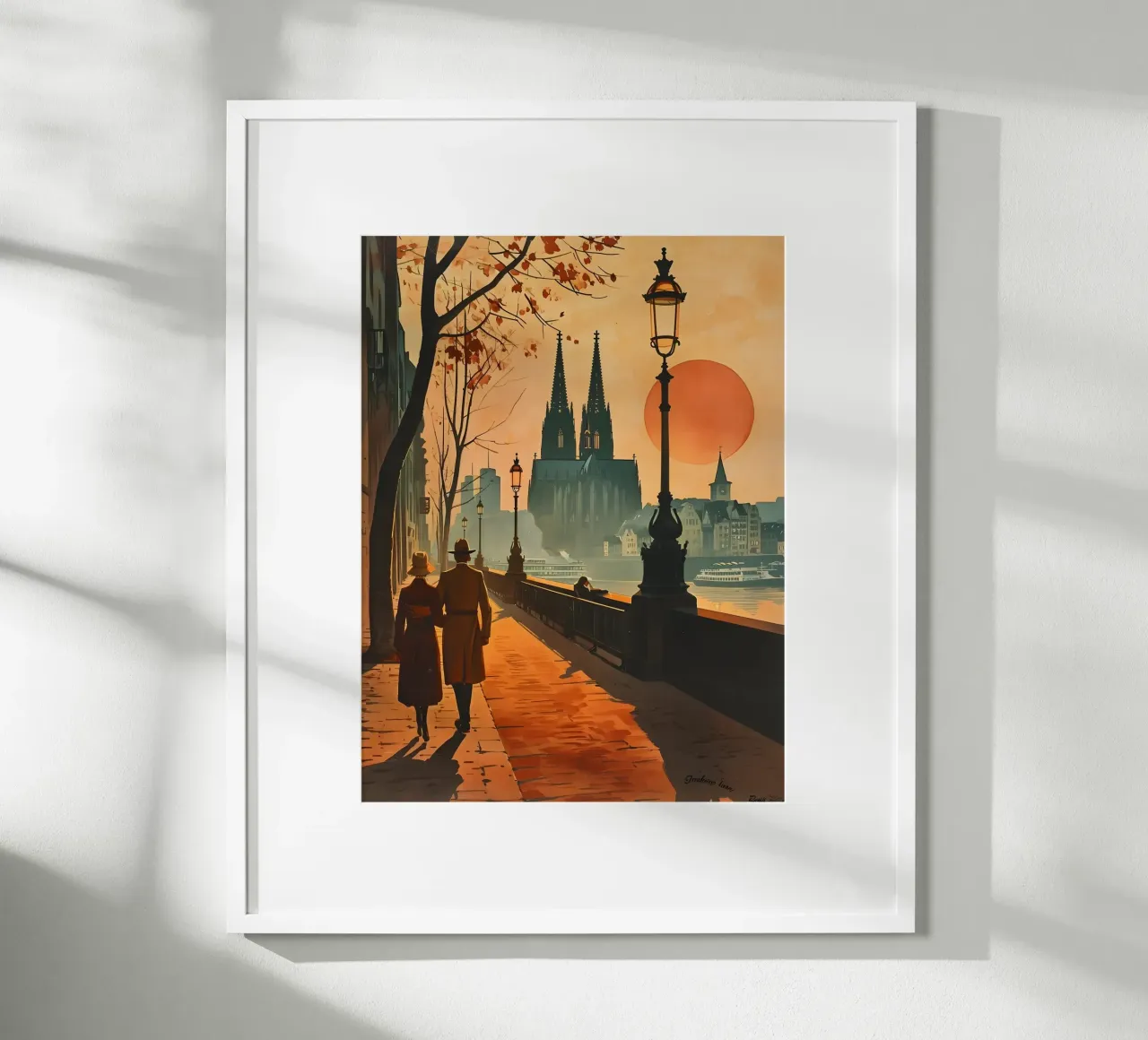 Cologne Cologne Cathedral Vintage Art poster with aluminum frame by Vintage Travel Art