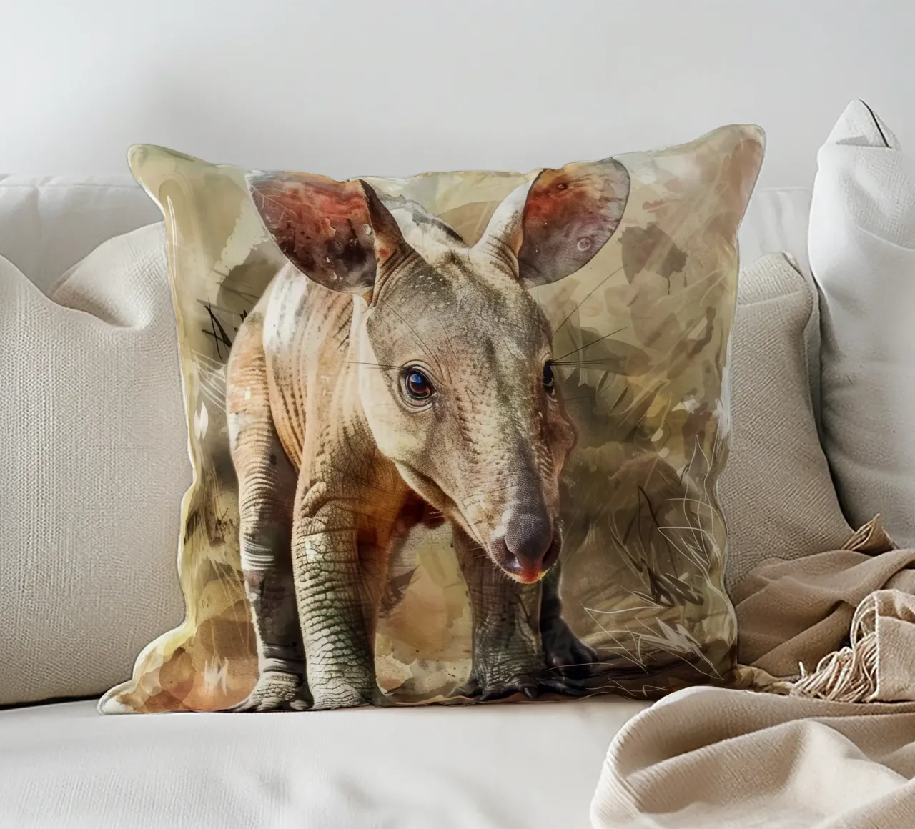 L'oritteropo curioso in natura cuscino da DesignDoodle
