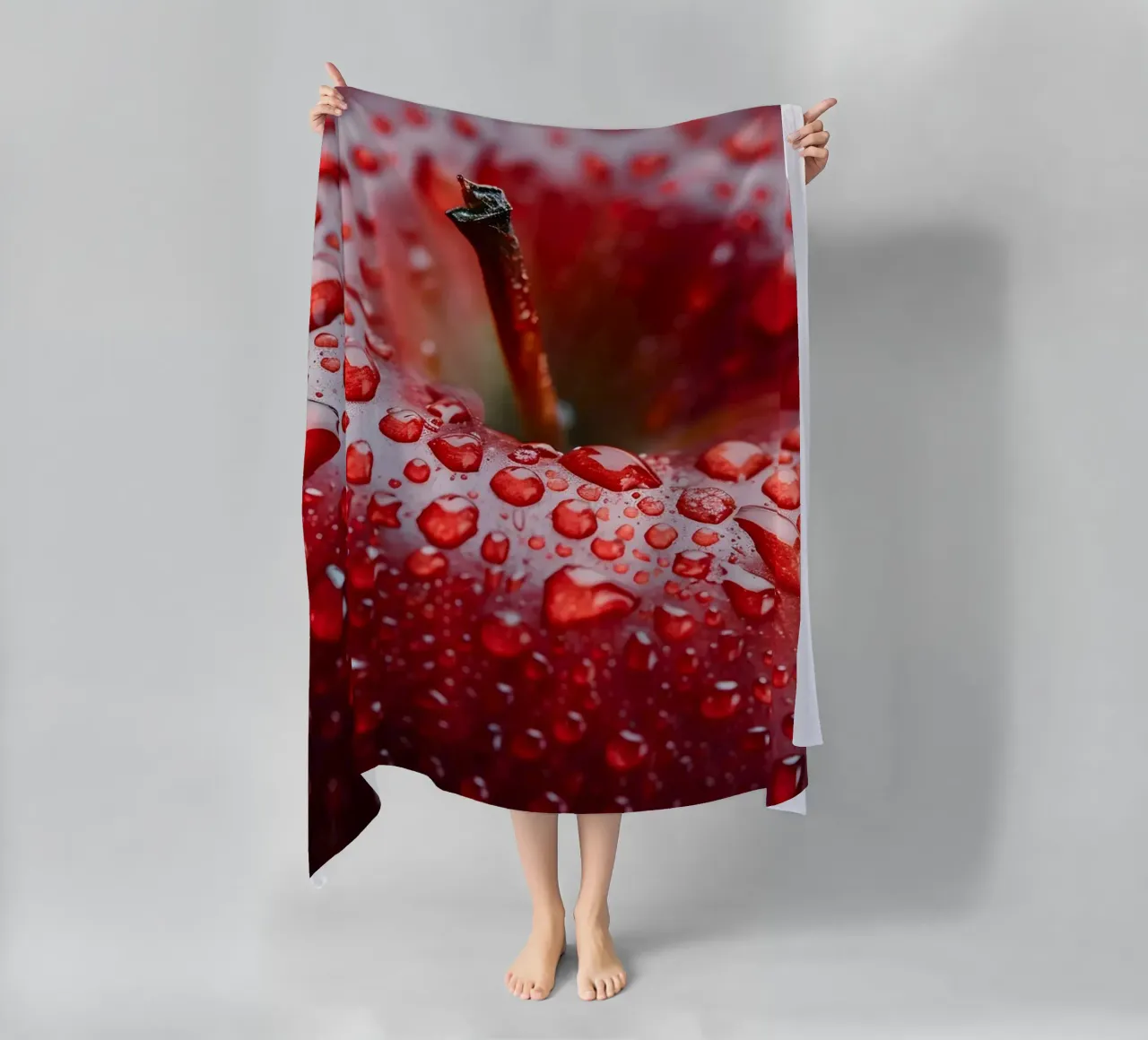 Red temptation beach towel by M-Ulrich-Digital Art