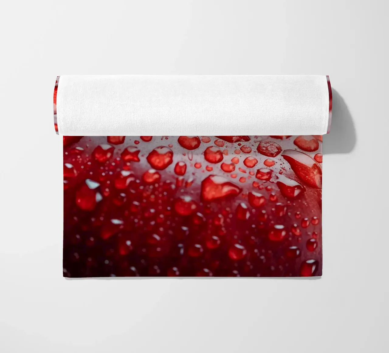 Red temptation beach towel by M-Ulrich-Digital Art