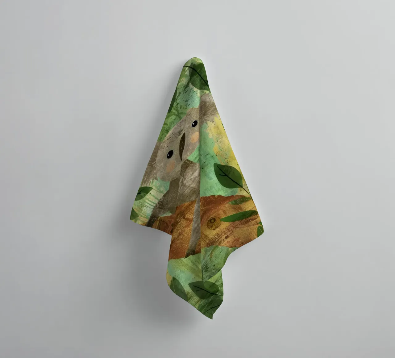 Koala Cuddles in the Forest towel by DesignDoodle