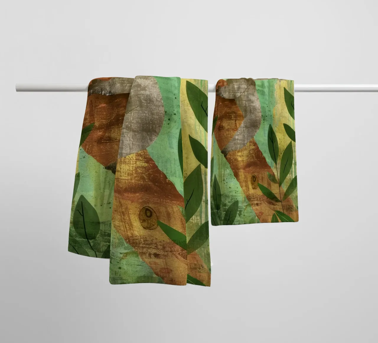 Koala Cuddles in the Forest towel by DesignDoodle